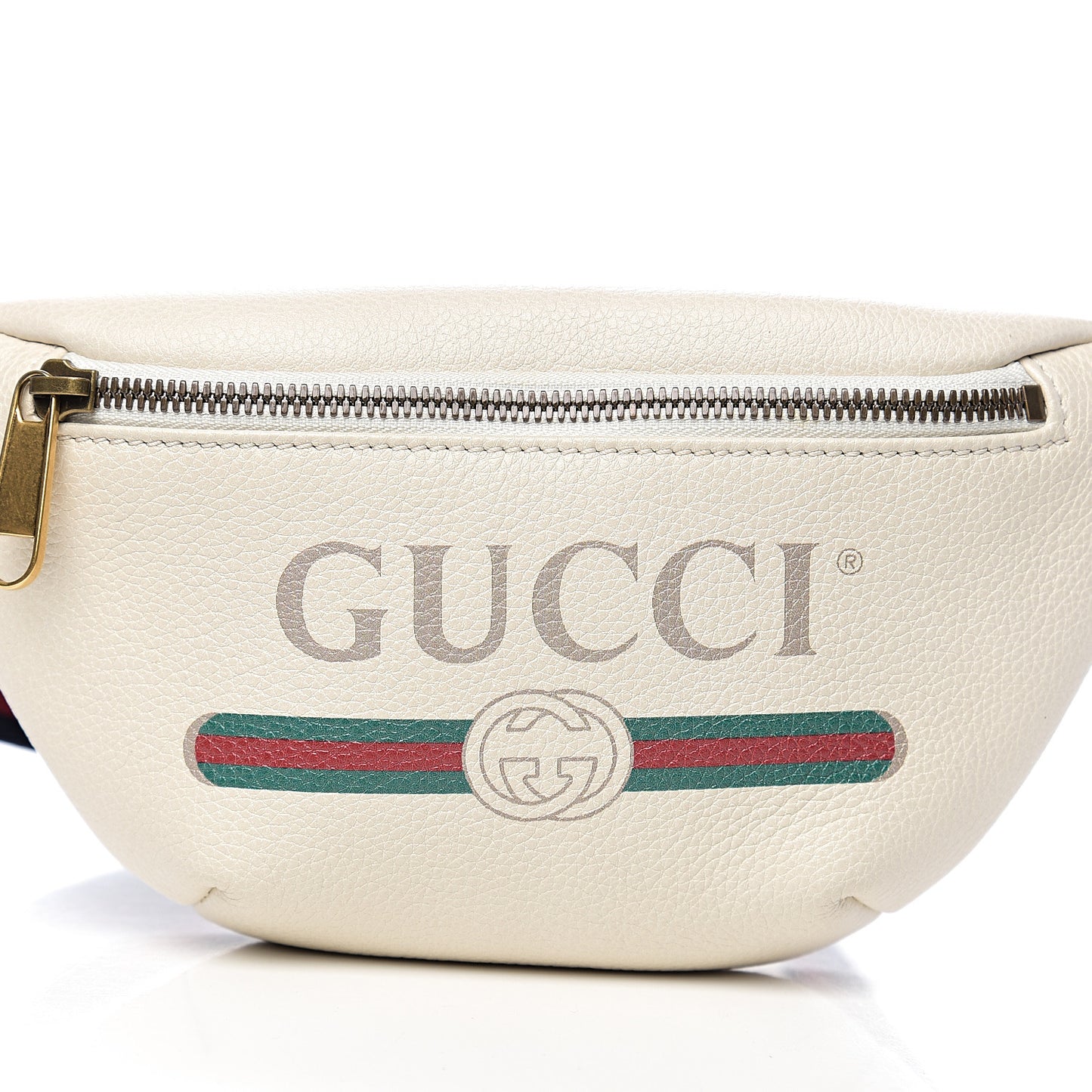 Grained Calfskin Small Logo Belt Bag White