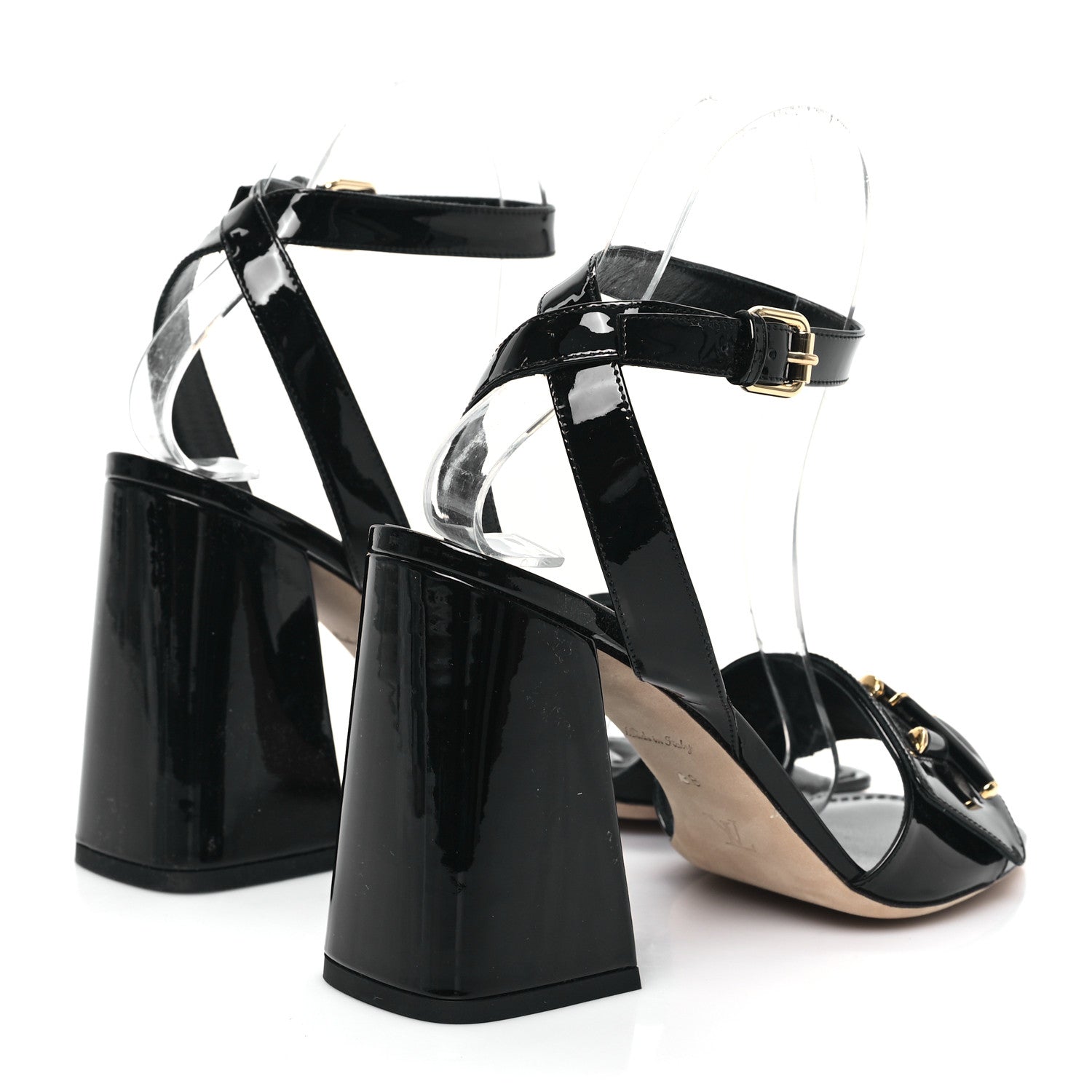 Louis Vuitton Patent Calfskin Shake Sandals 38 Black 4 of 8