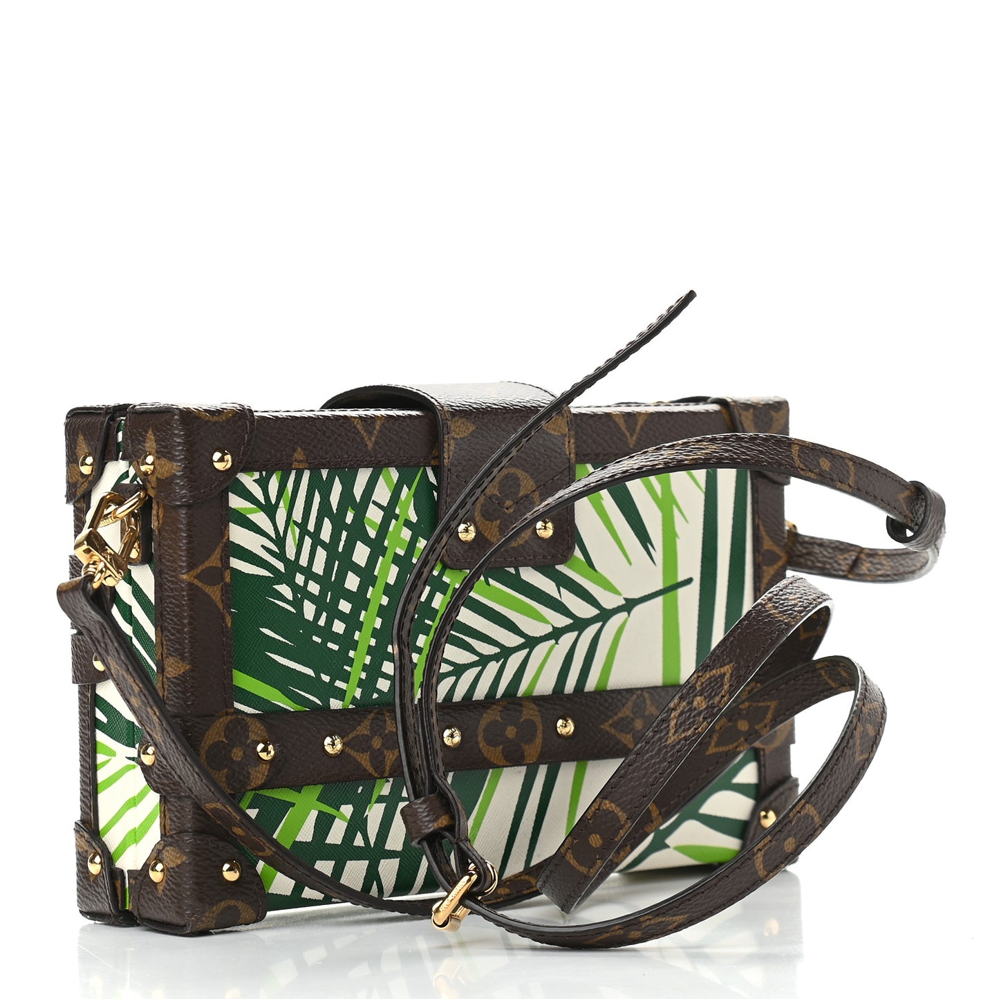 Monogram Palm Trees Print Petite Malle