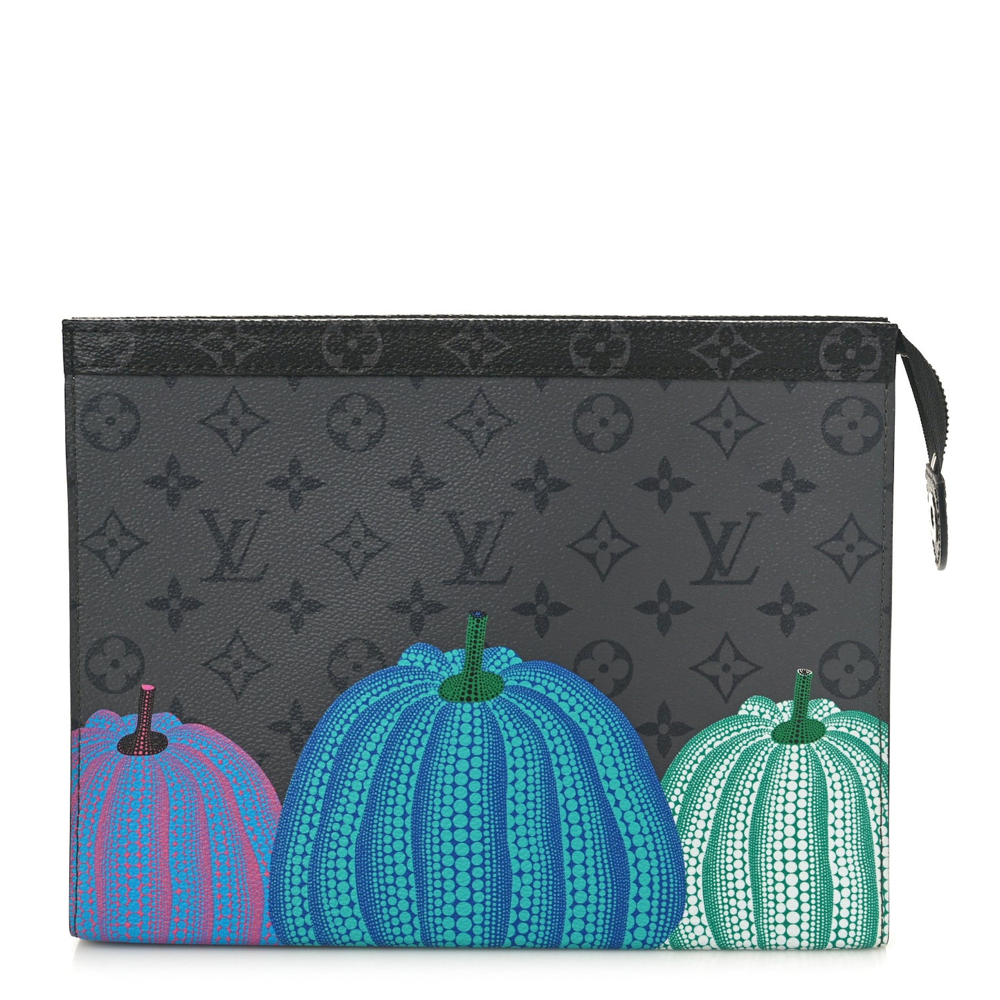 LV X YK Monogram Eclipse Reverse Pumpkin Pochette Voyage MM Multicolor