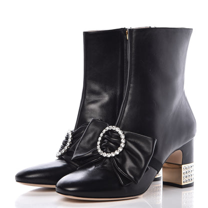 Gucci Nappa Removable Bow Candy Ankle Boots 40 Black 5 of 17