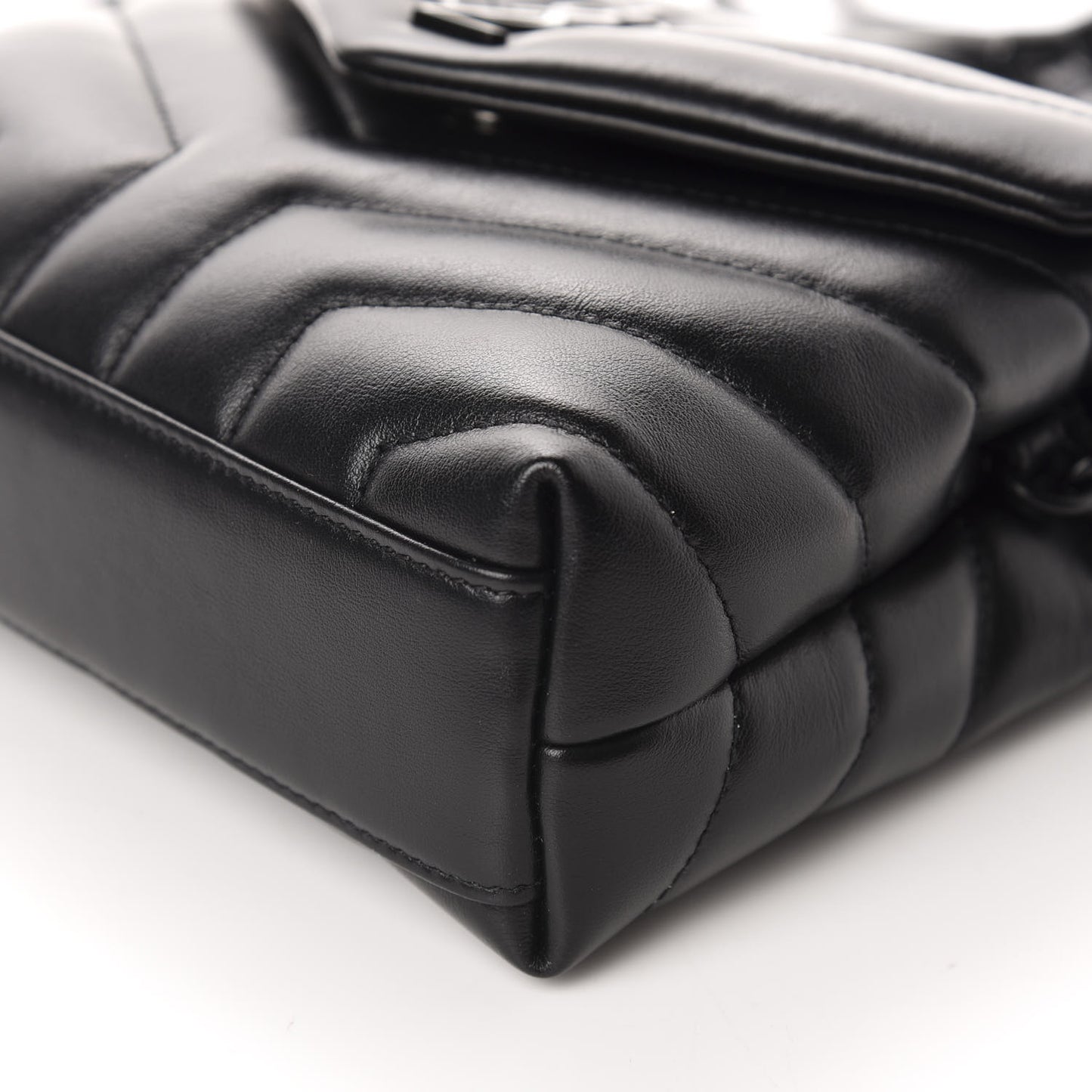 Calfskin Y Quilted Monogram Toy Loulou Crossbody Bag Black