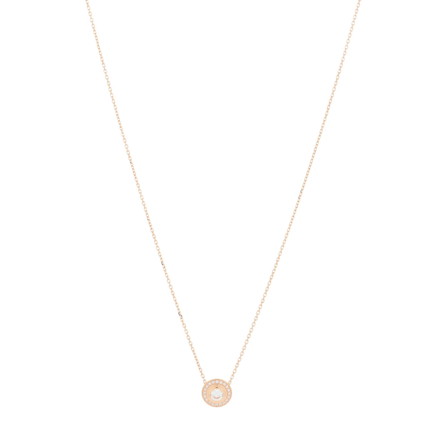 18K Pink Gold Diamond .20ct D'Amour Pave Necklace