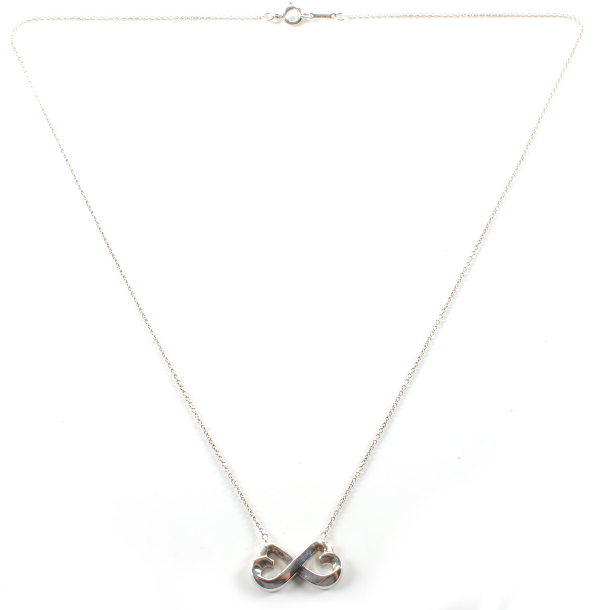 Tiffany Sterling Silver Paloma Picasso Double Loving Heart Necklace 1 of 4