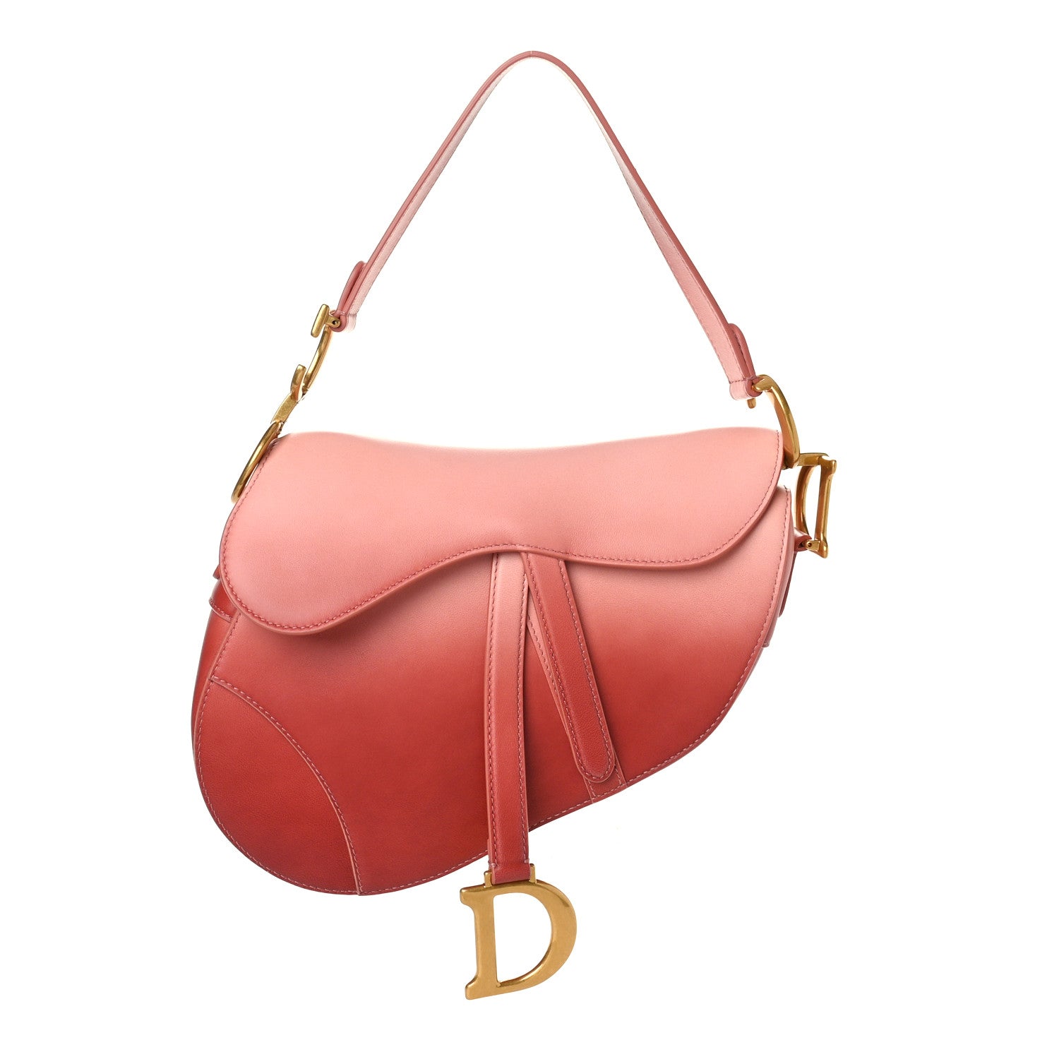 Christian Dior Gradient Calfskin Saddle Bag Pink 1 of 8