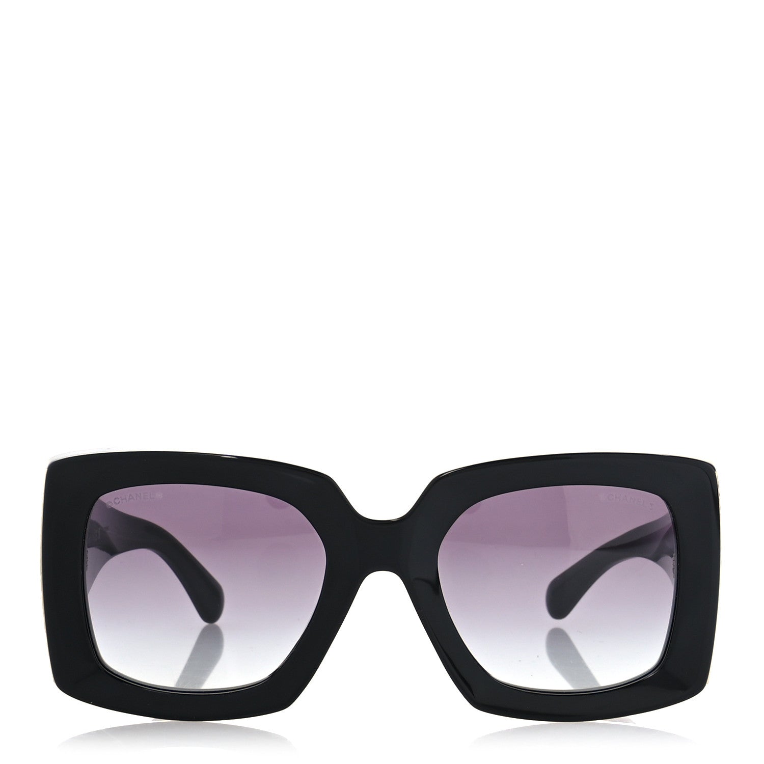 Chanel Acetate Rectangle Sunglasses 5435 Black 2 of 8