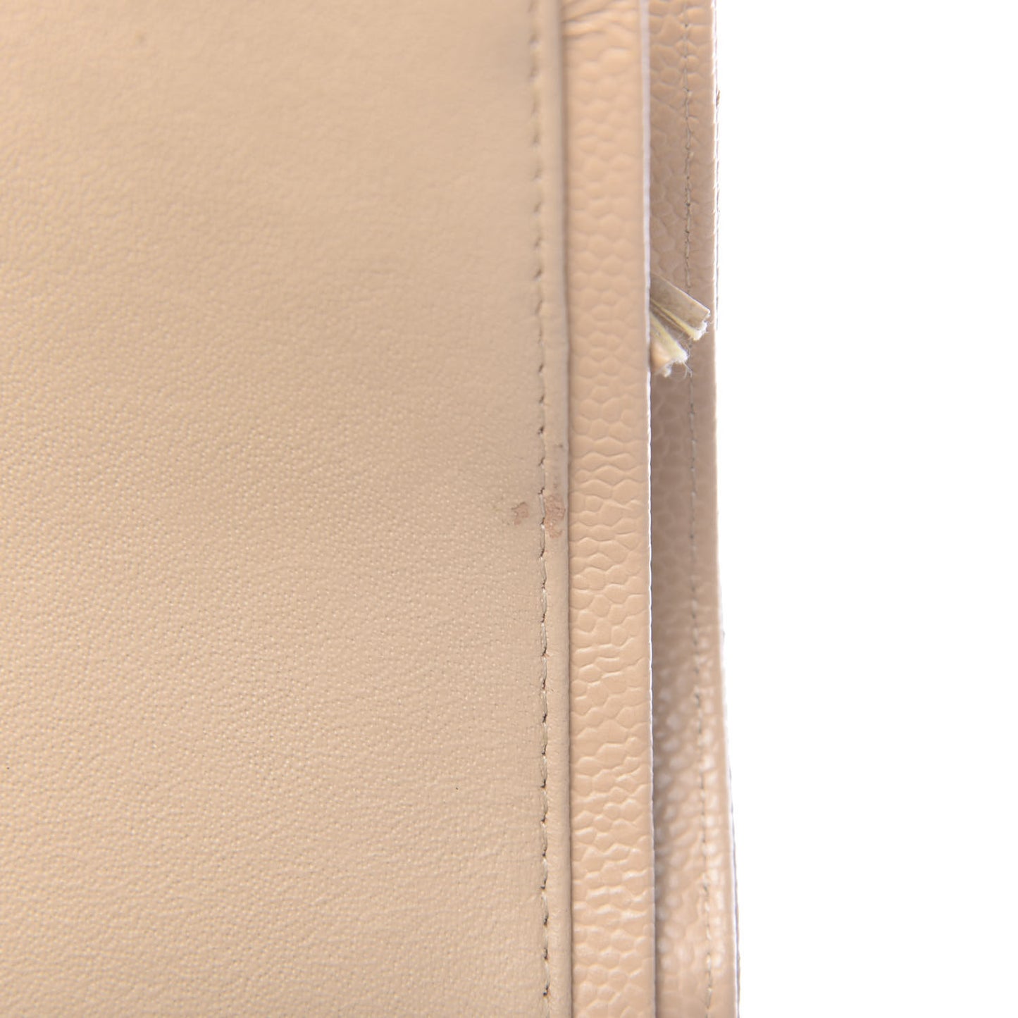 Caviar Quilted Jumbo Double Flap Beige Clair