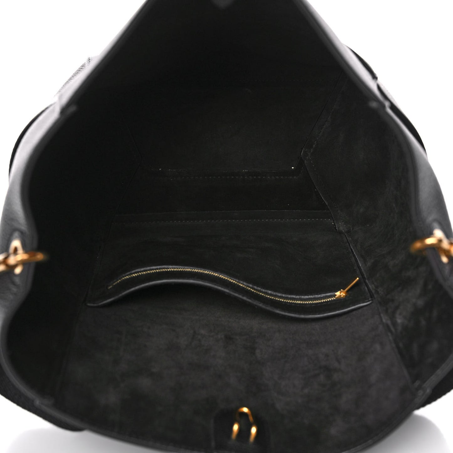 Soft Grained Calfskin Sangle Bucket Bag Black