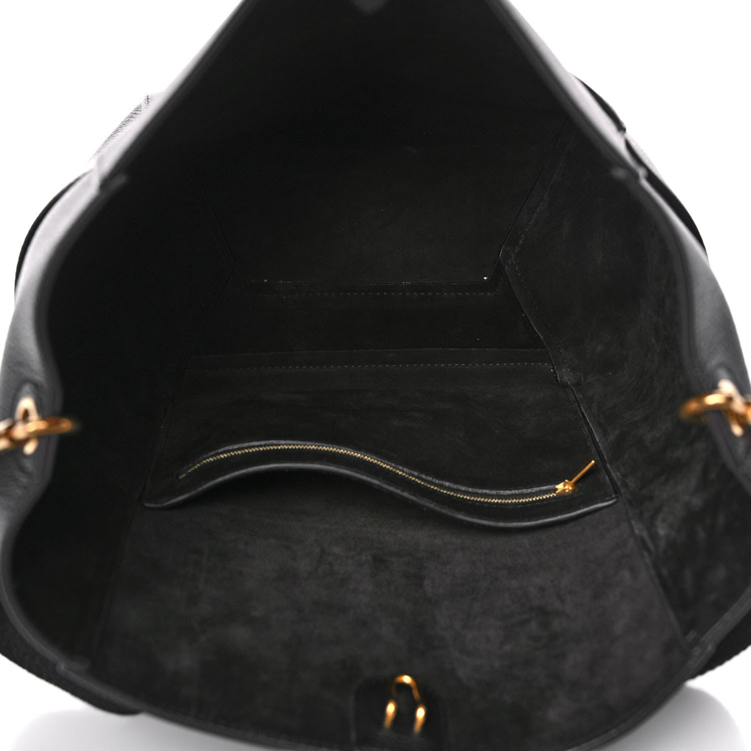 Celine Soft Grained Calfskin Sangle Bucket Bag Black 5 of 10