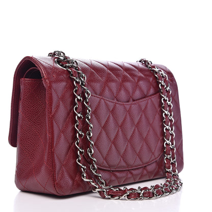 Chanel Caviar Quilted Medium Double Flap Dark Red 3 of 16