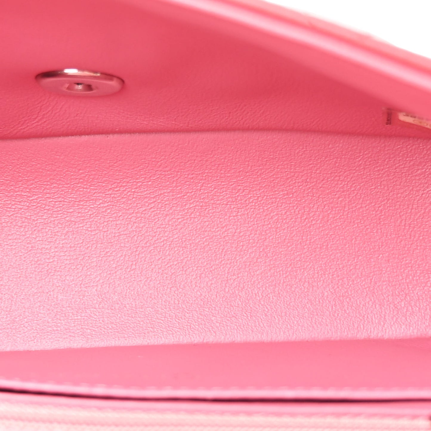 Lambskin Quilted Valentine Charms Tri-Color Mini Rectangular Flap Pink