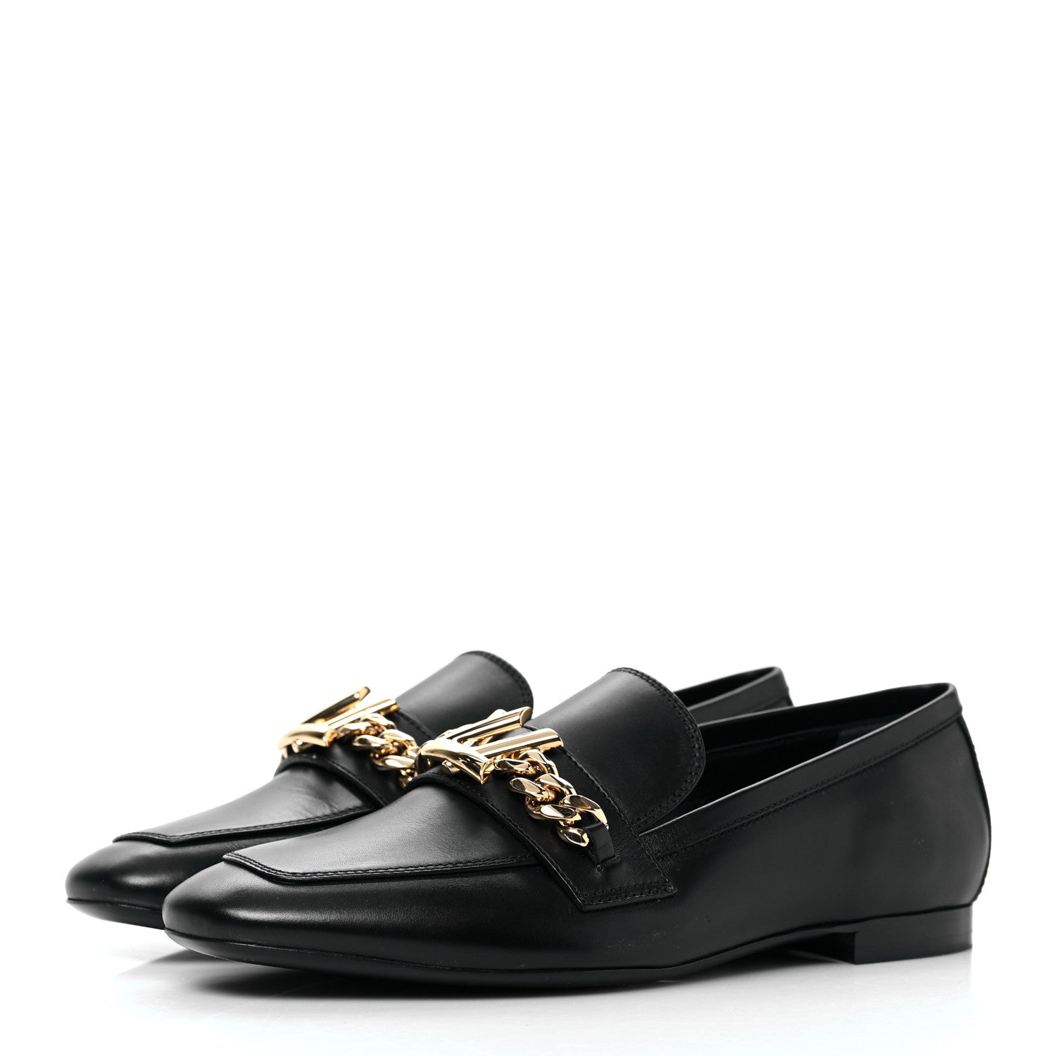 Louis Vuitton Calfskin Upper Case Flat Loafer 36 Black 3 of 8