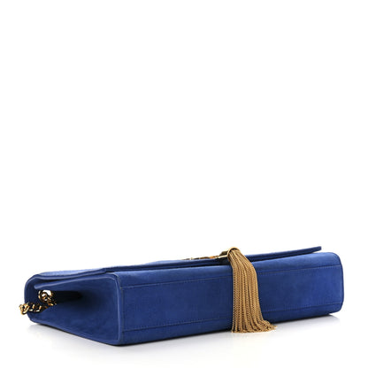 Saint Laurent Suede Medium Monogram Kate Tassel Shoulder Bag Royal Blue 4 of 9