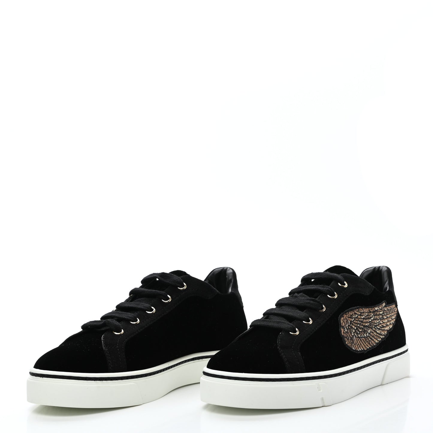 Velvet Womens Wing Sneakers 37 Black