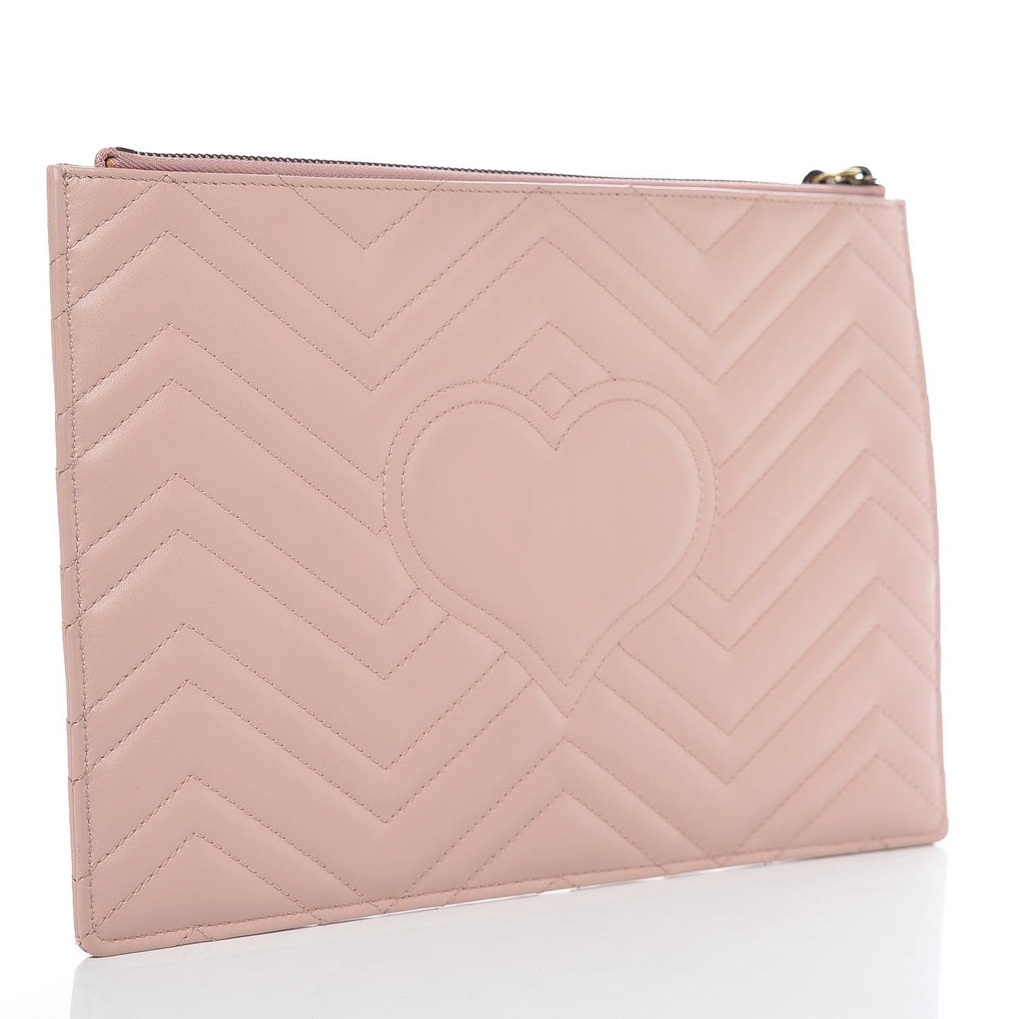 Calfskin Matelasse Large GG Marmont Zip Pouch Perfect Pink