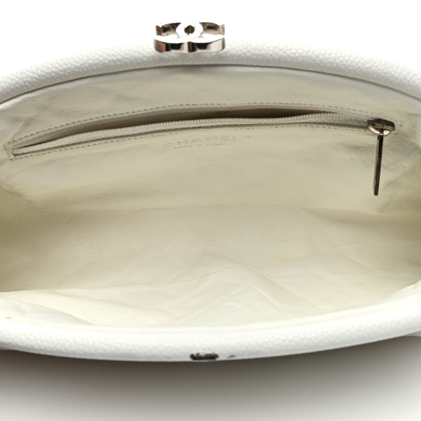 Caviar Quilted Timeless Clutch White