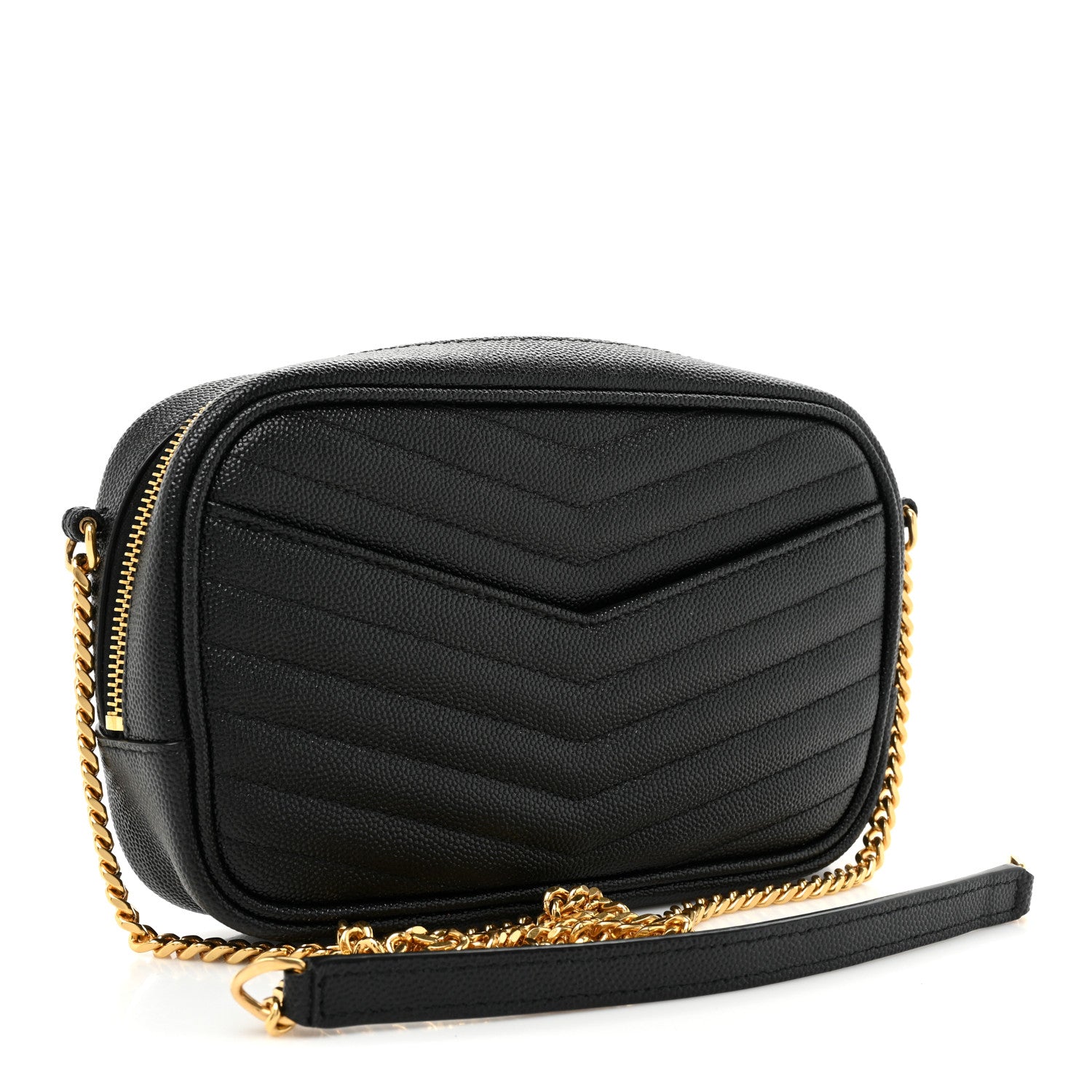 Saint Laurent Grain De Poudre Matelasse Monogram Mini Lou Camera Bag Black 3 of 12