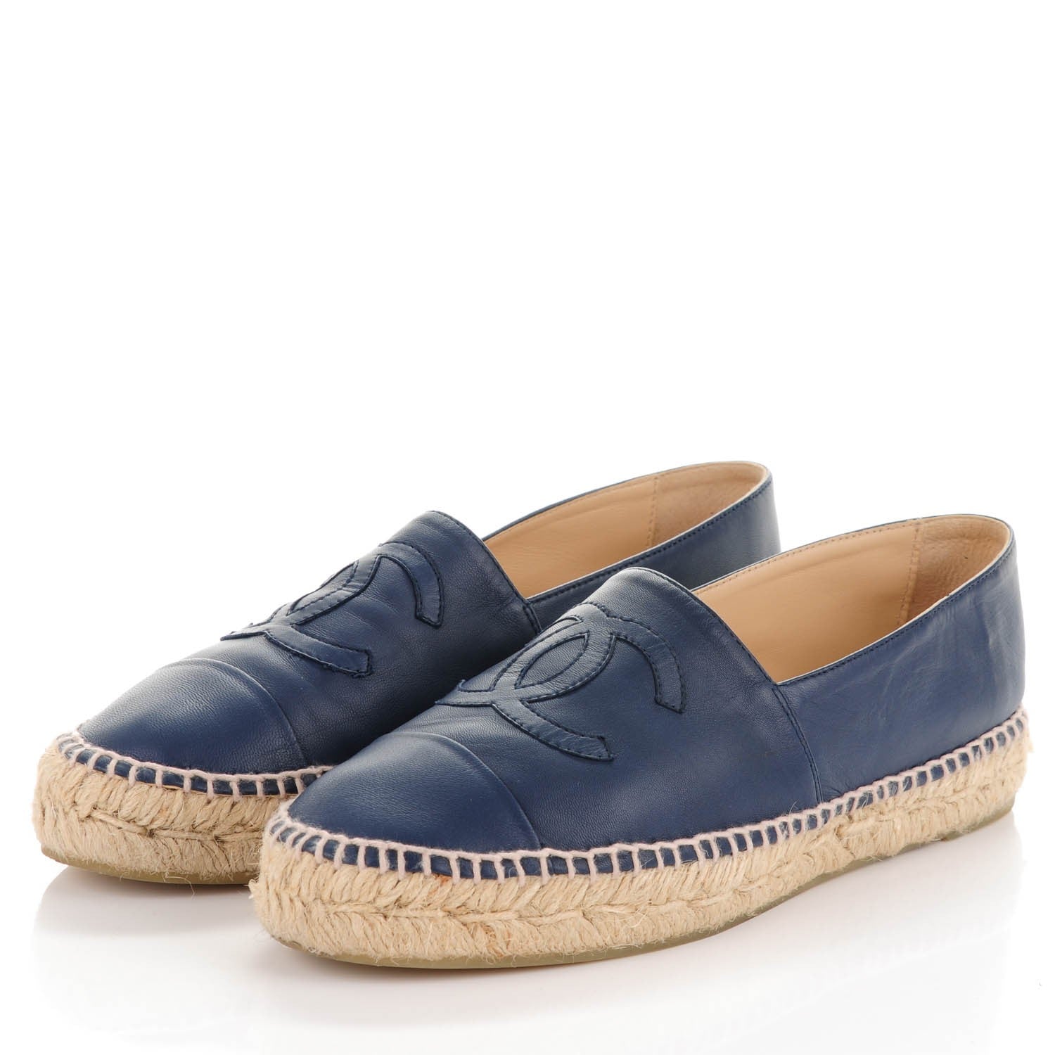 Chanel Lambskin CC Espadrilles 39 Dark Navy 3 of 9