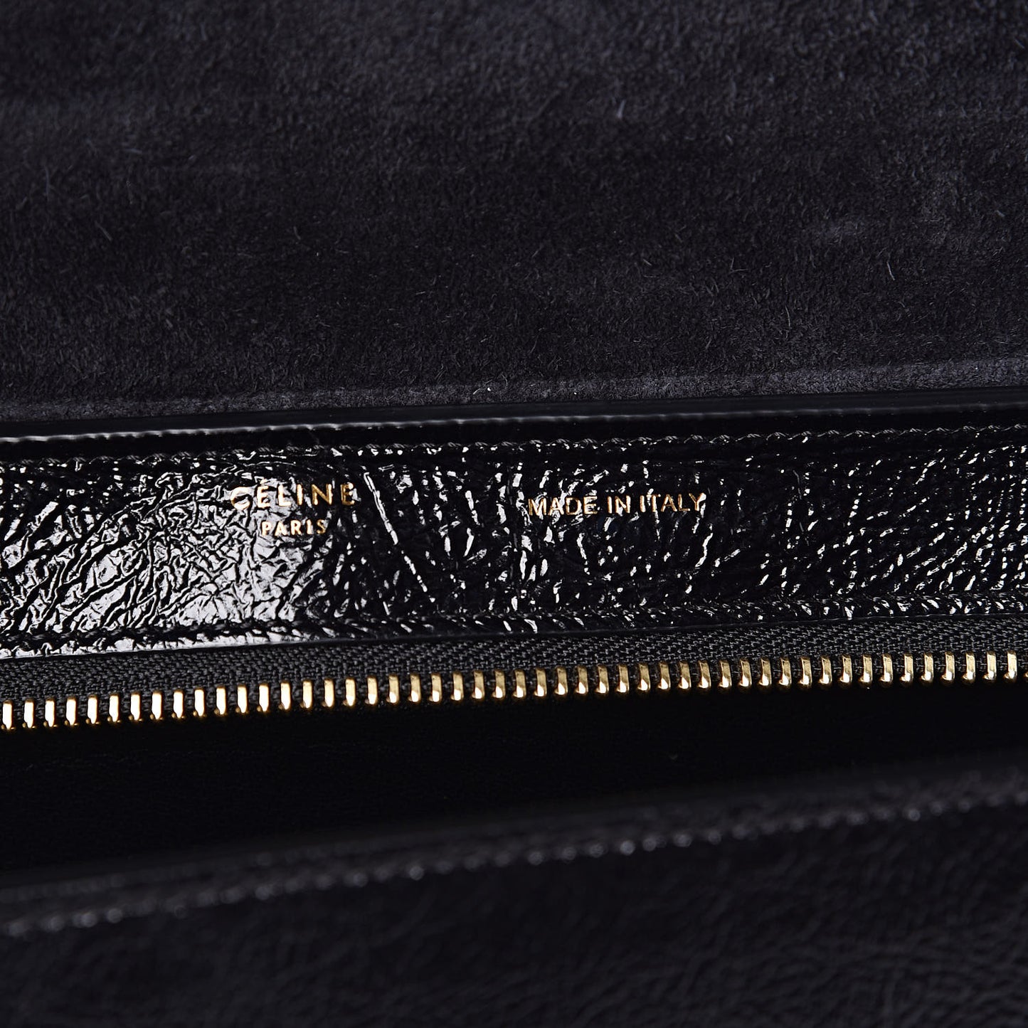Shiny Goatskin Small Trapeze Black