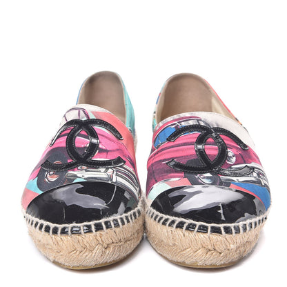 Chanel Crepe Patent CC Espadrilles 37 Multicolor Black 2 of 18
