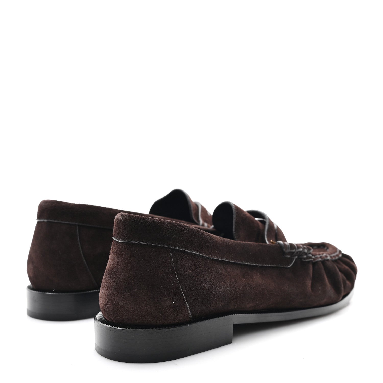 Saint Laurent Suede Le Loafer 15 Penny Slippers 37.5 Dark Chocolate 5 of 10