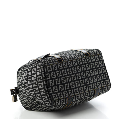 Fendi Zucchino Patent Small Forever Boston Black Panna 4 of 10