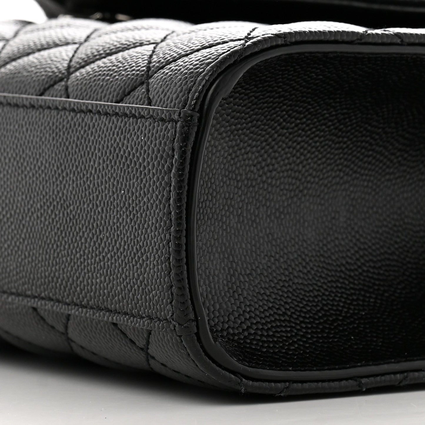 Grain De Poudre Textured Mixed Matelasse Triquilt Medium Monogram Satchel Black