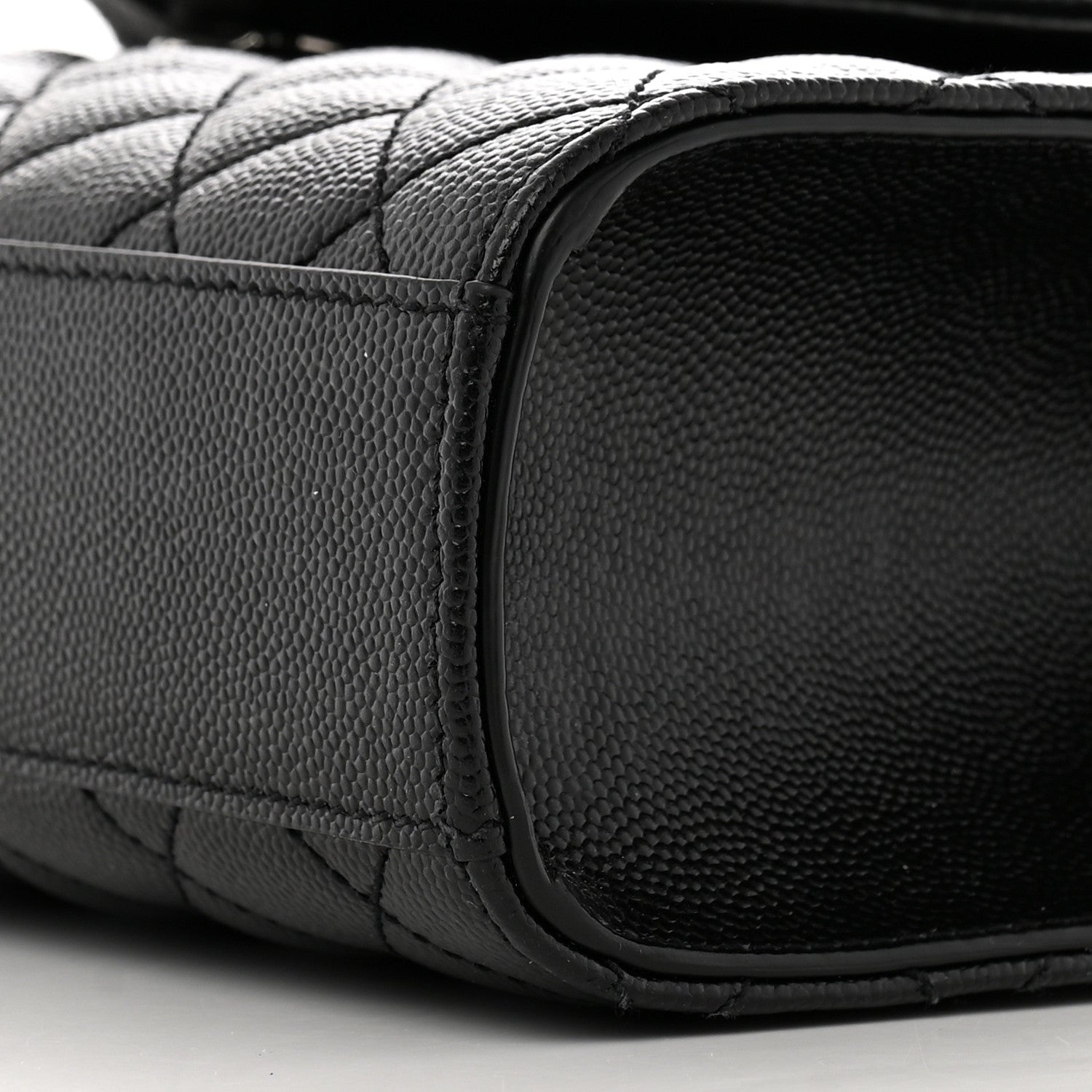 Saint Laurent Grain De Poudre Textured Mixed Matelasse Triquilt Medium Monogram Satchel Black 9 of 9