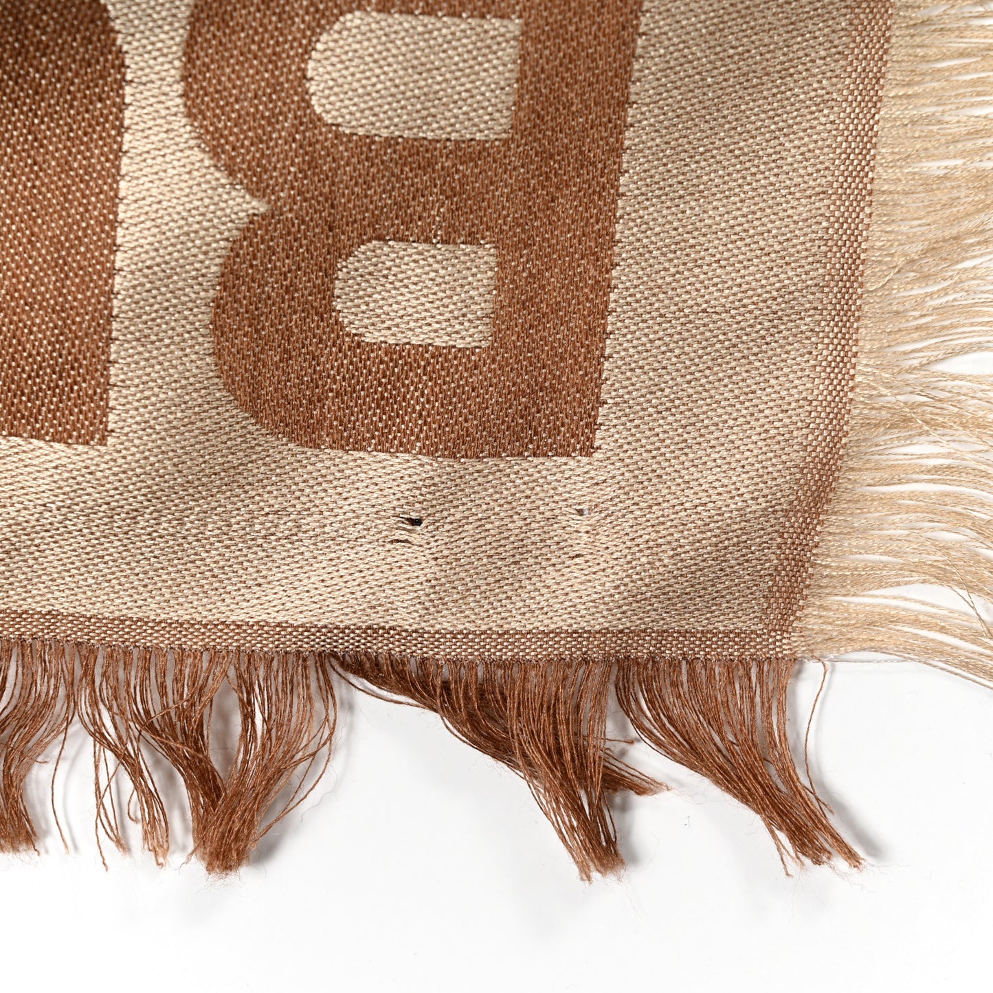 Metallic Silk Wool TB Monogram Colorblock Square Scarf Chestnut