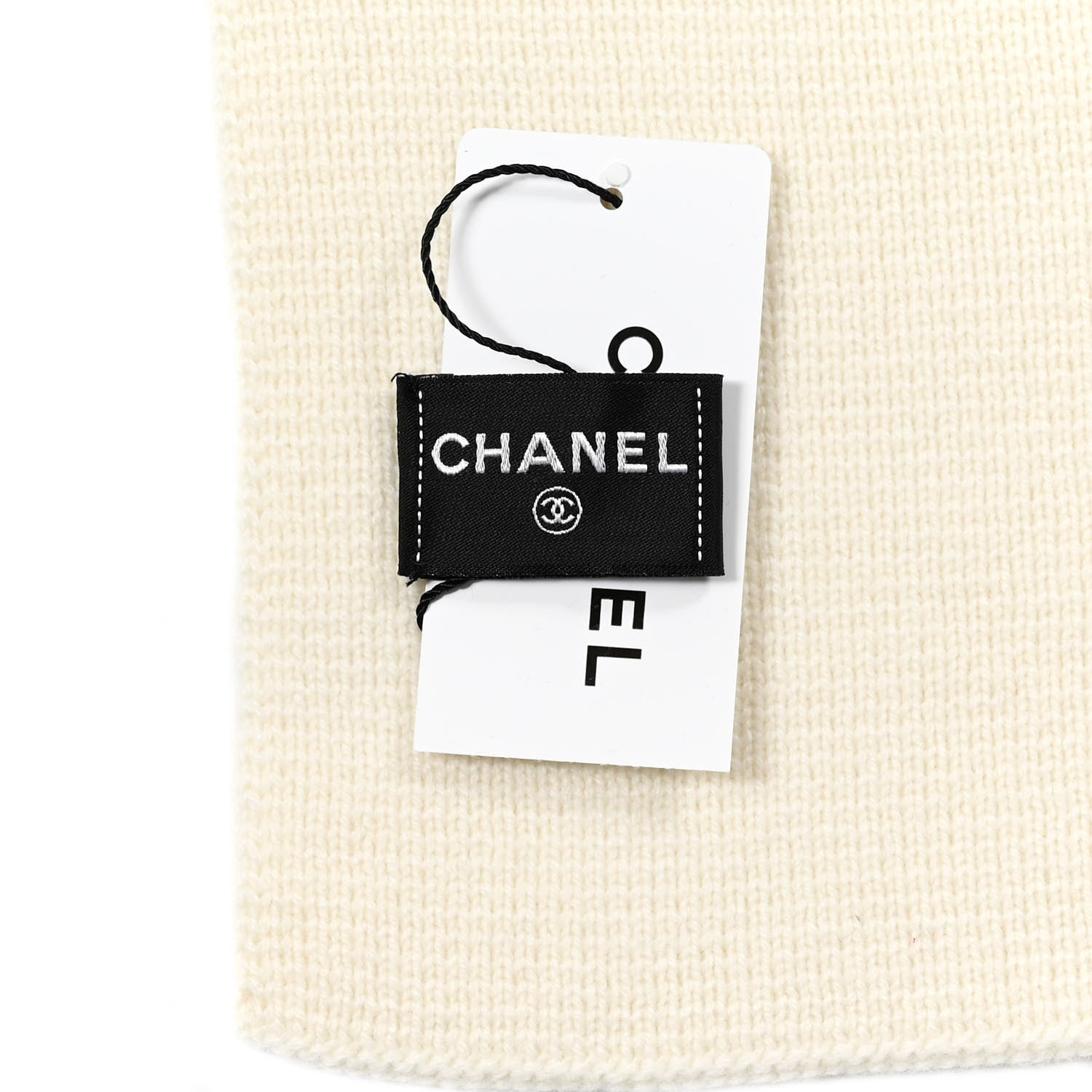 Chanel Cashmere Crystal CC Scarf Ivory 3 of 5