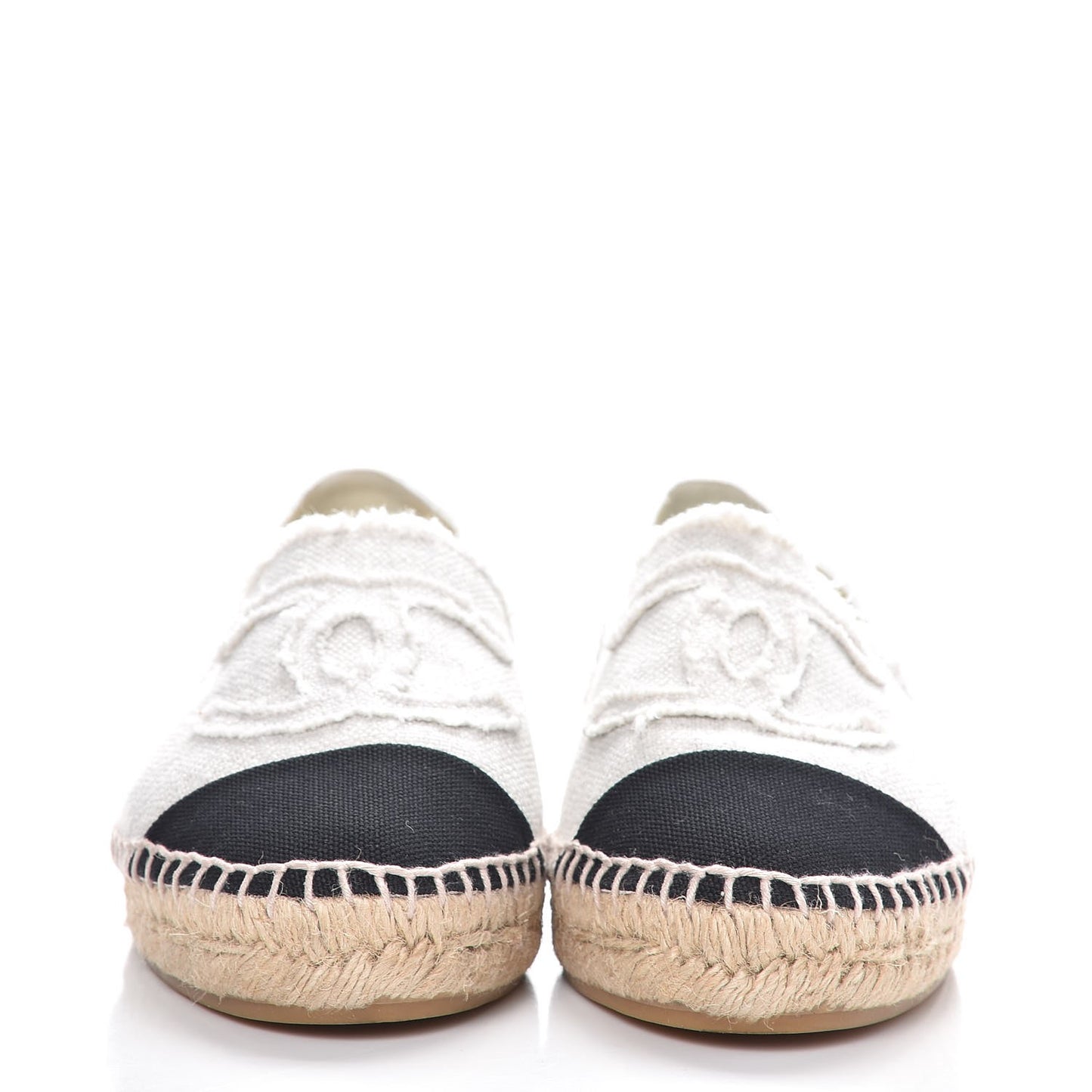 Linen CC Espadrilles 38 Beige Black