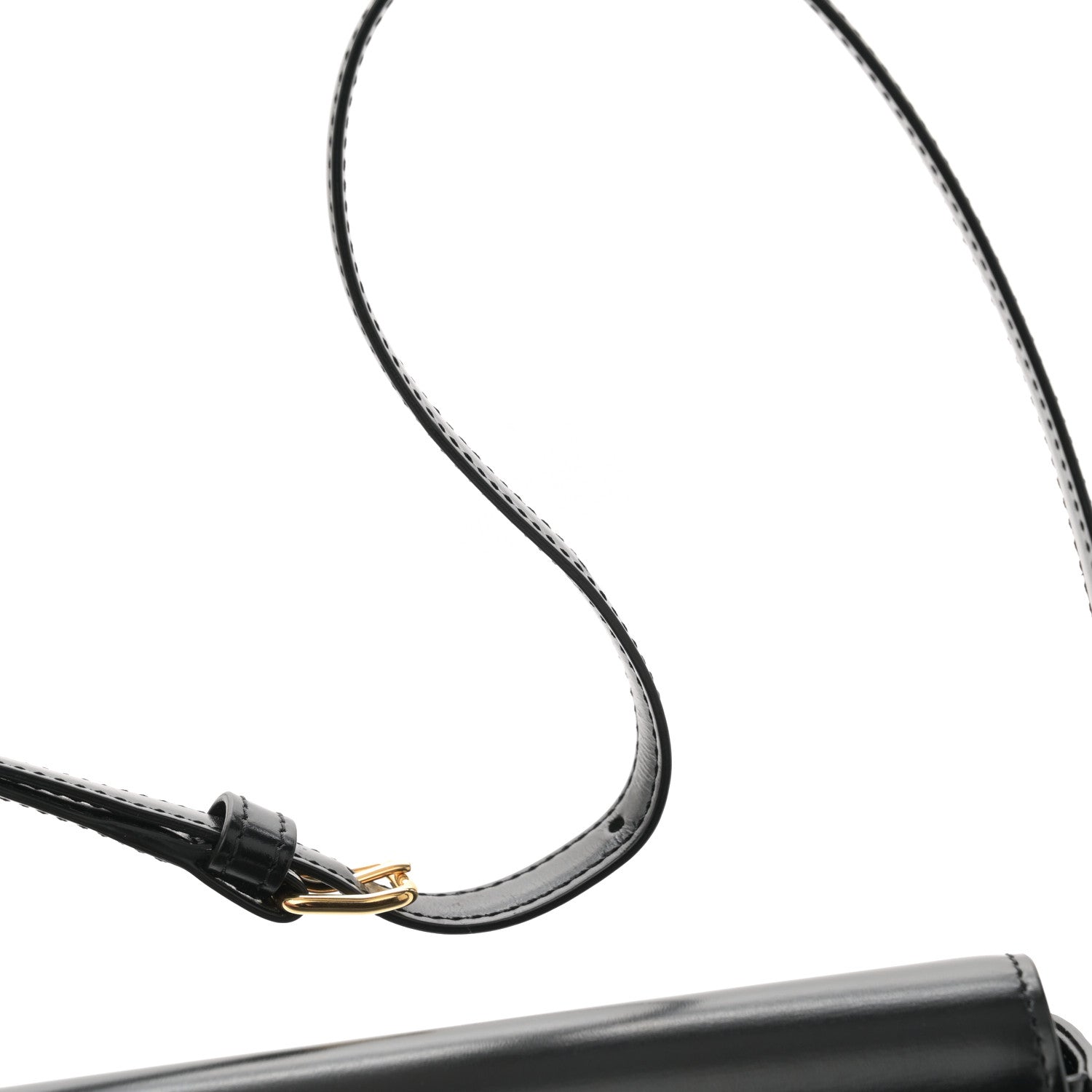 Celine Shiny Calfskin Triomphe Shoulder Bag Black 11 of 13