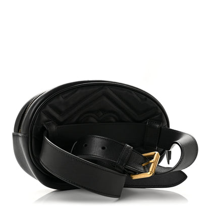 Gucci Calfskin Matelasse GG Marmont Belt Bag 85 34 Black 2 of 13