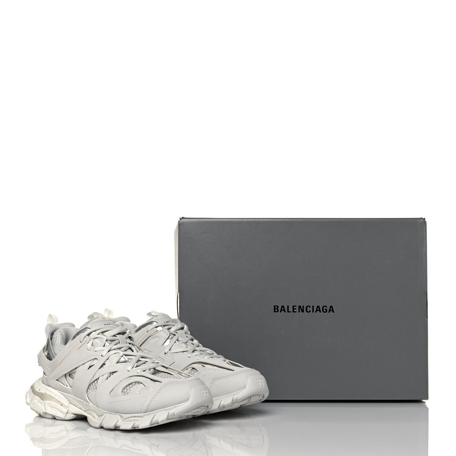 Balenciaga Rubber Mesh Fabric Monocolor Recycled Sole Womens Track Sneakers 40 White 9 of 9