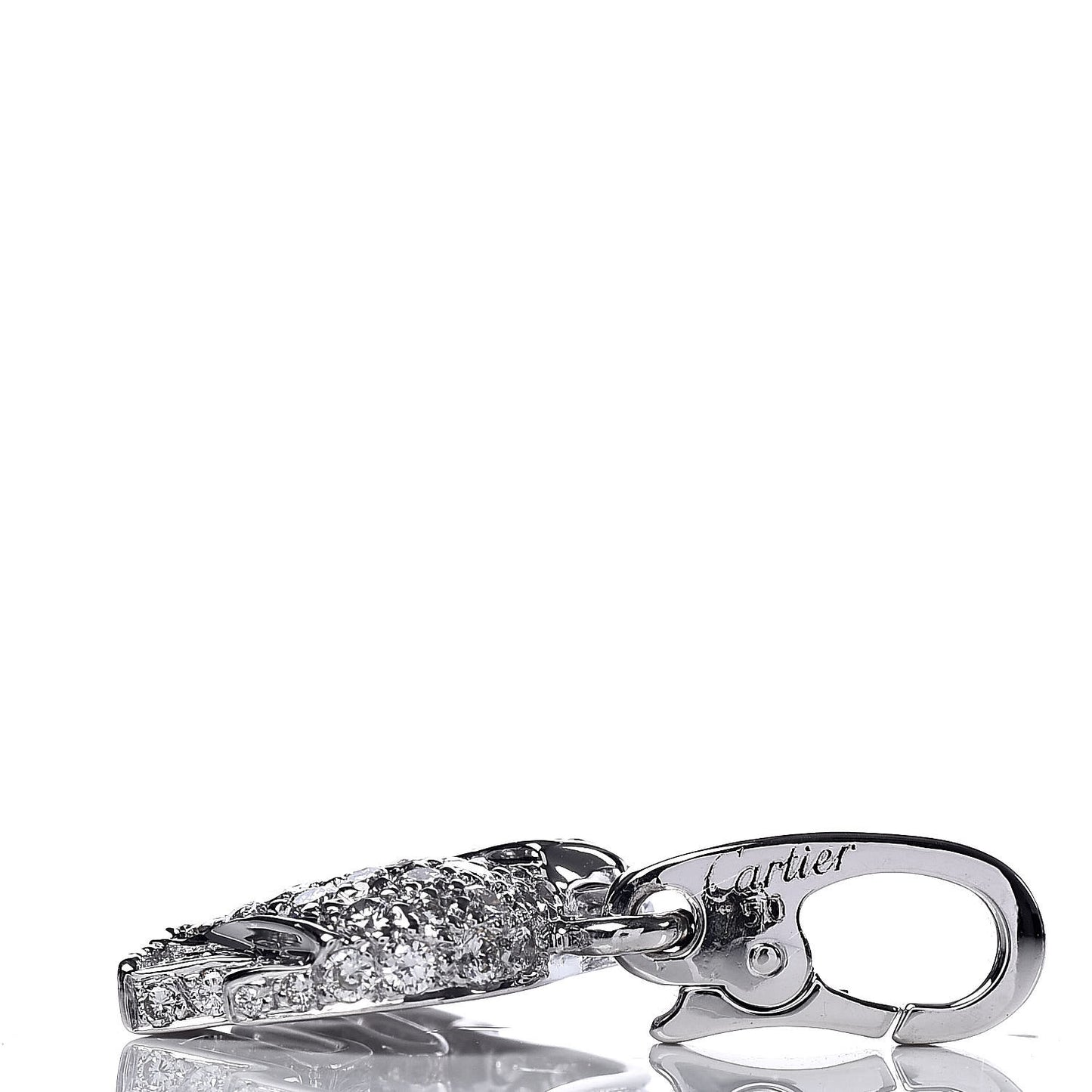 18K White Gold Diamond Emerald Elephant Charm