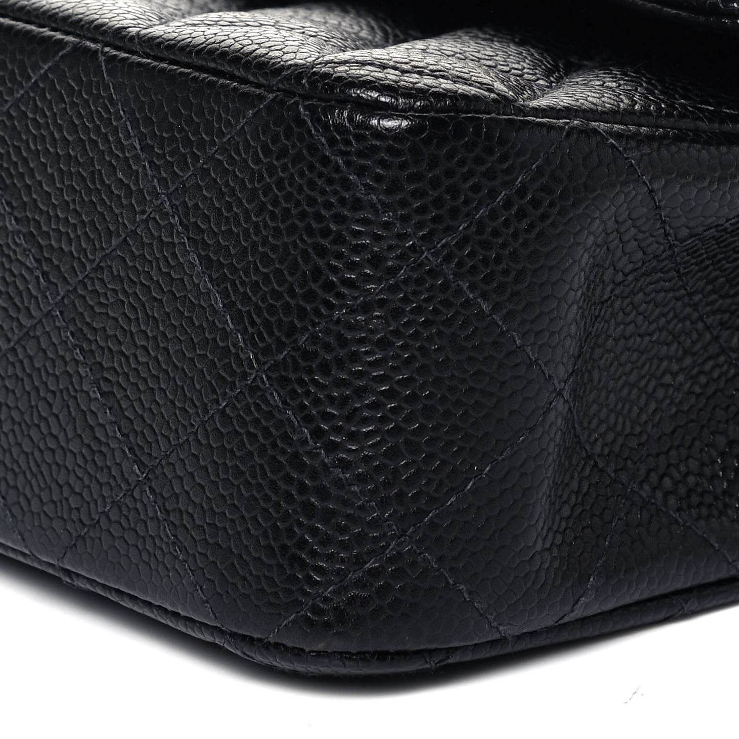 Caviar Quilted Medium Double Flap Black