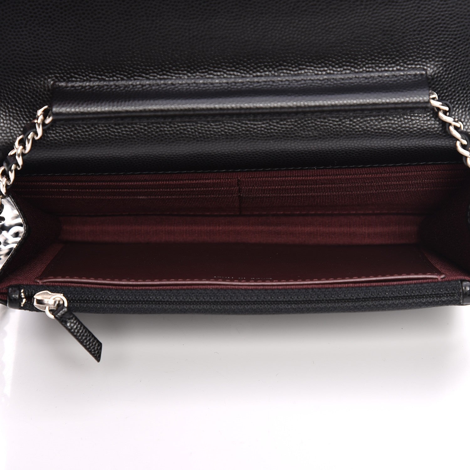 Chanel Caviar Chevron Quilted Wallet On Chain WOC Black 5 of 11