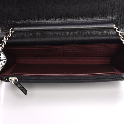 Chanel Caviar Chevron Quilted Wallet On Chain WOC Black 5 of 11