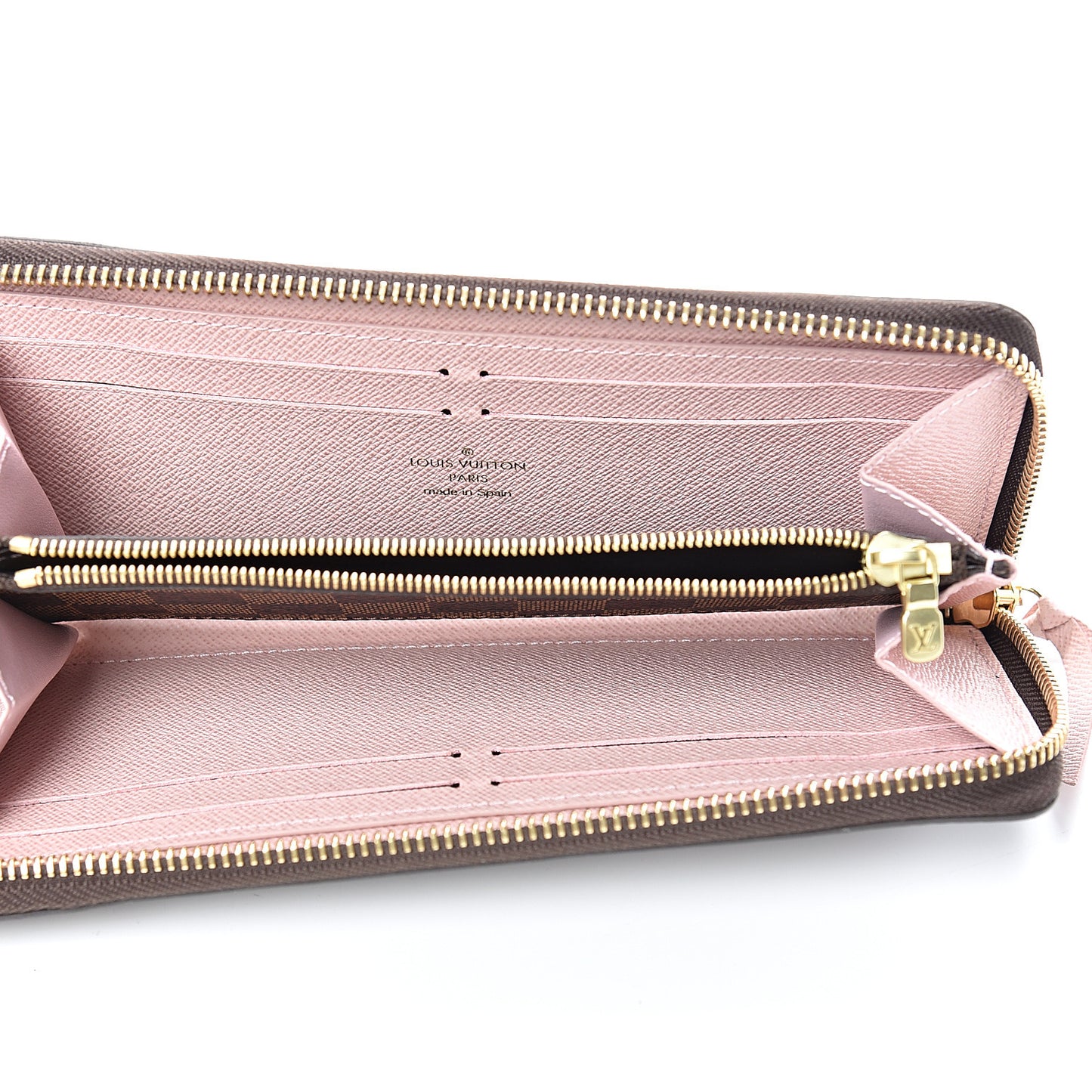 Damier Ebene Clemence Wallet Rose Ballerine