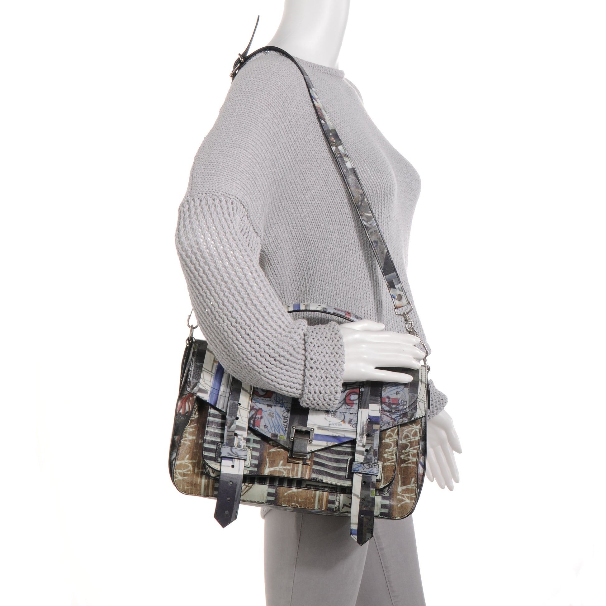 Proenza Schouler Leather PS1 Medium Gotham Print Satchel 2 of 10