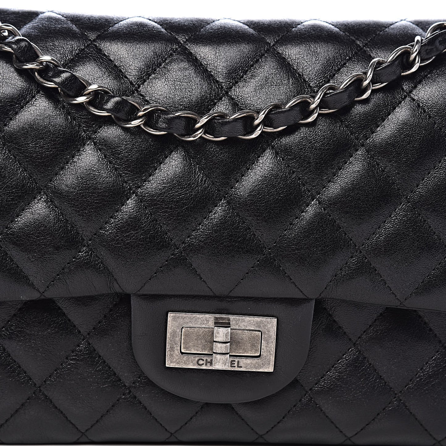 Lambskin Quilted Medium Hybrid Reissue Flap Black