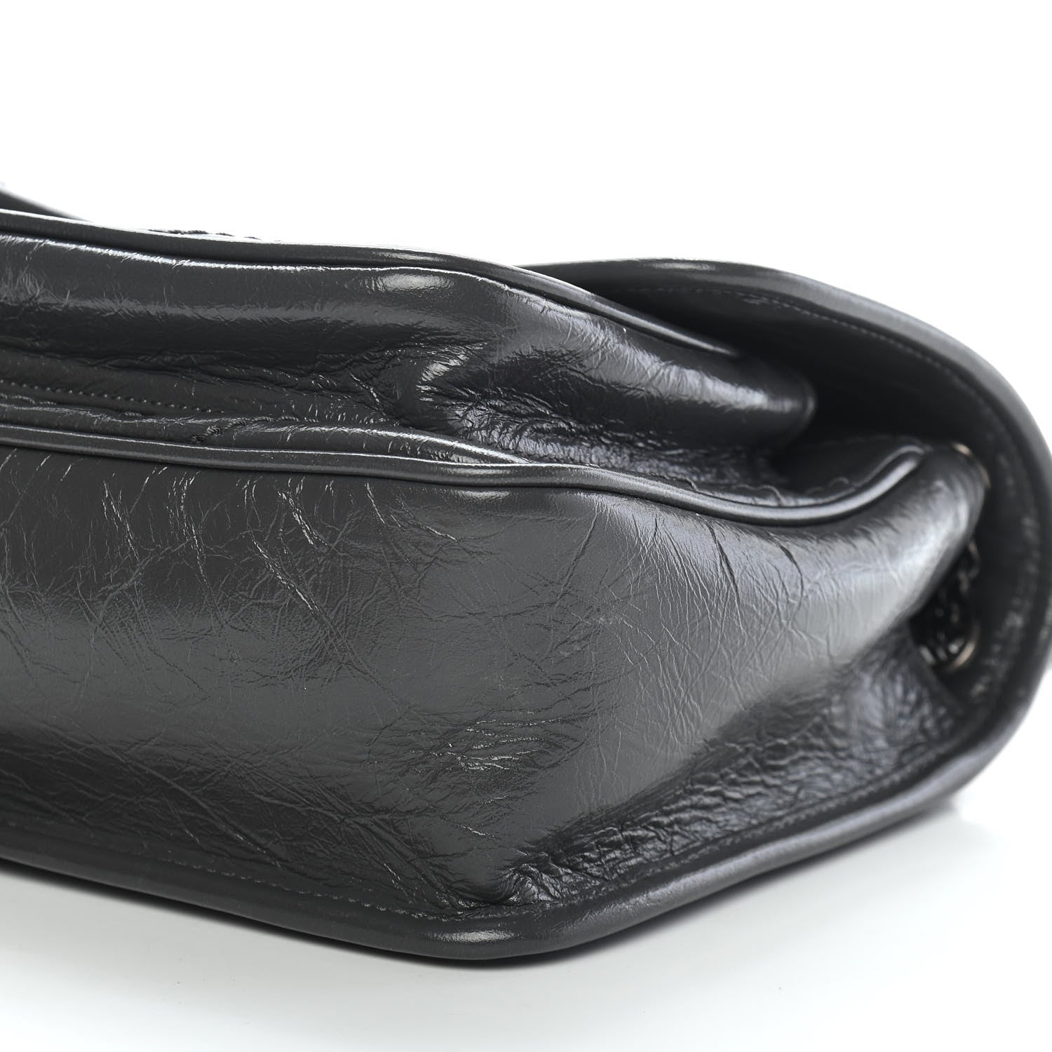 Saint Laurent Crinkled Calfskin Matelasse Monogram Baby Niki Chain Satchel Storm 8 of 8