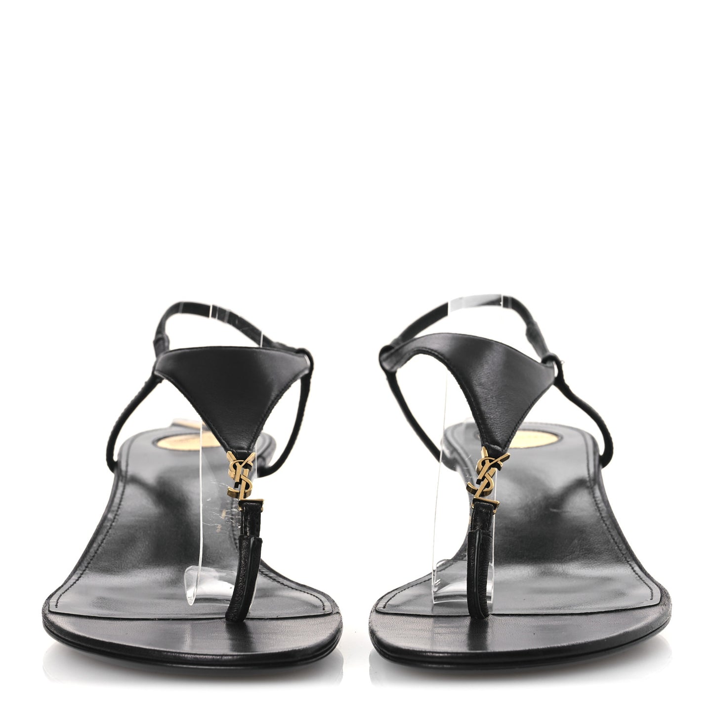 Smooth Calfskin Cassandra Monogram Sandals 38 Black
