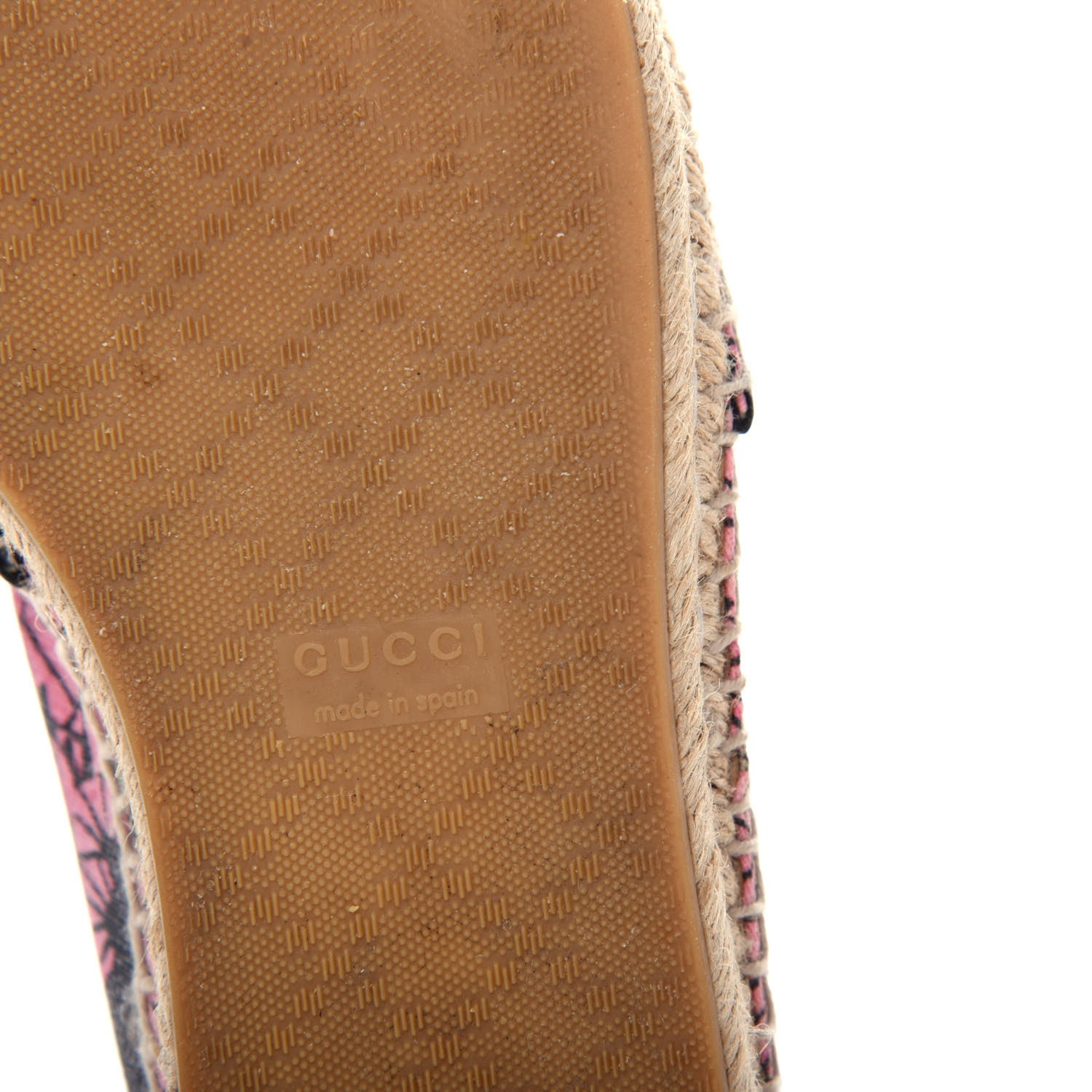 Gucci GG Supreme Monogram Bengal Espadrilles 36.5 Beige Crop Pink 8 of 11