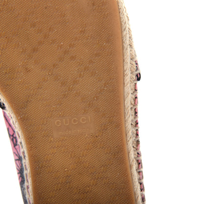Gucci GG Supreme Monogram Bengal Espadrilles 36.5 Beige Crop Pink 8 of 11
