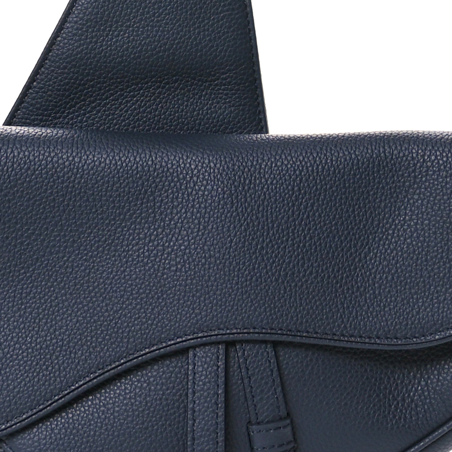 Grained Calfskin Mens Saddle Bag Navy Blue