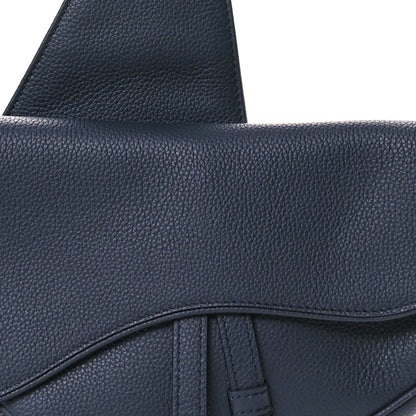 Christian Dior Grained Calfskin Mens Saddle Bag Navy Blue 7 of 9