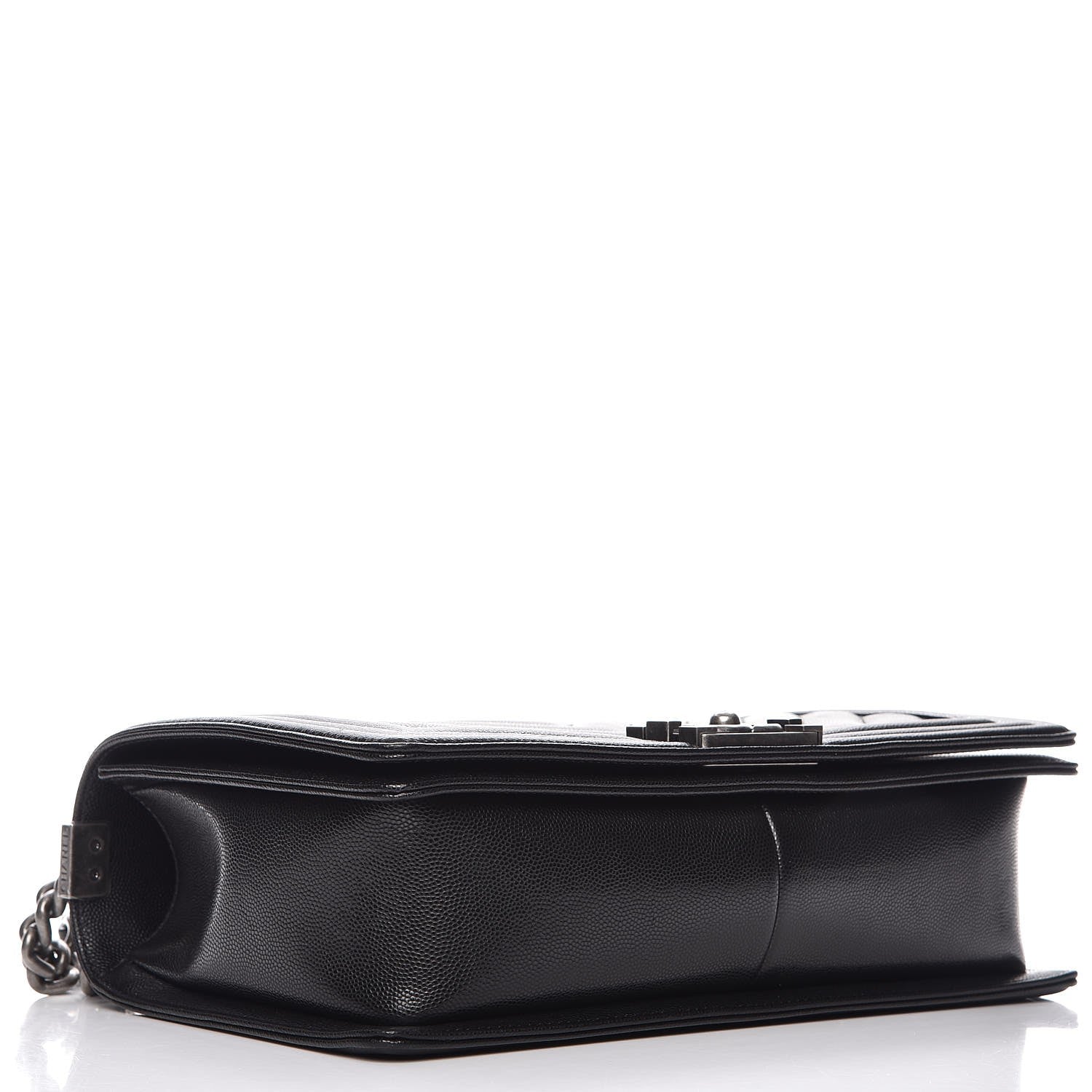 Chanel Caviar Chevron Quilted New Medium Boy Flap Black 4 of 9