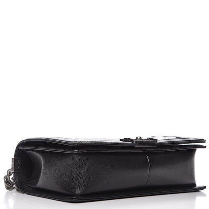 Chanel Caviar Chevron Quilted New Medium Boy Flap Black 4 of 9