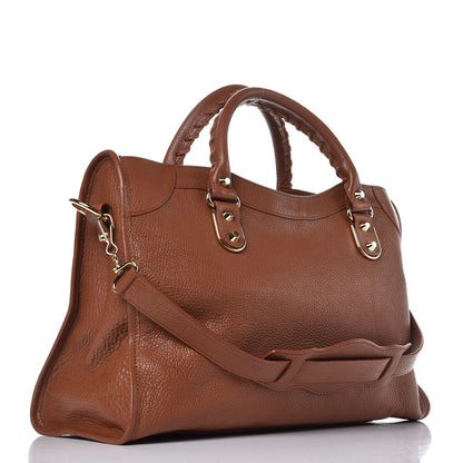 Balenciaga Chevre Gold Metallic Edge Hardware City Marron Terracotta 3 of 11